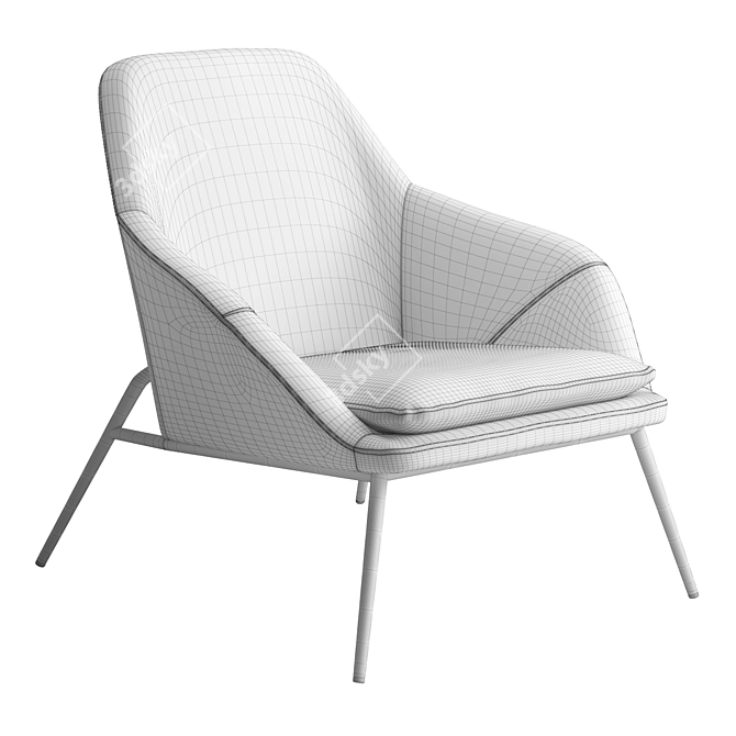  Modern Belmont Lounge Chair 3D model image 6