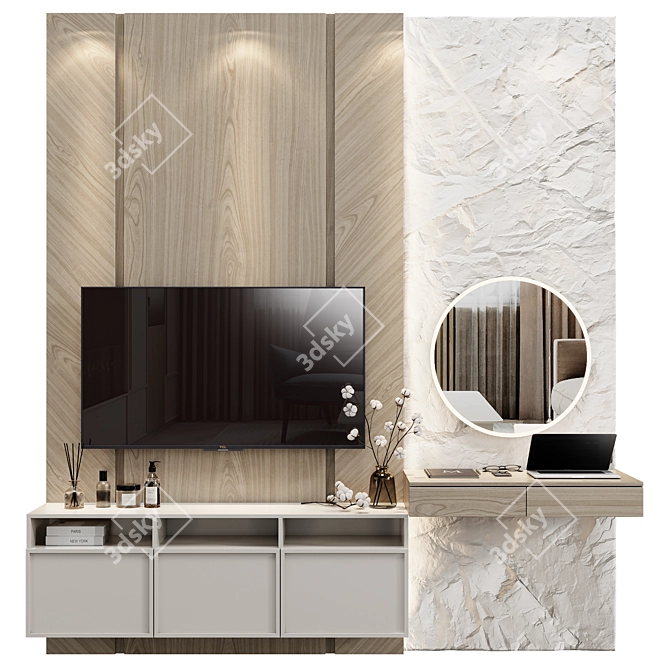 Modern TV Wall Unit 13 3D model image 1