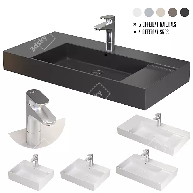 ROCA INSPIRA Washbasin Set 01 3D model image 1