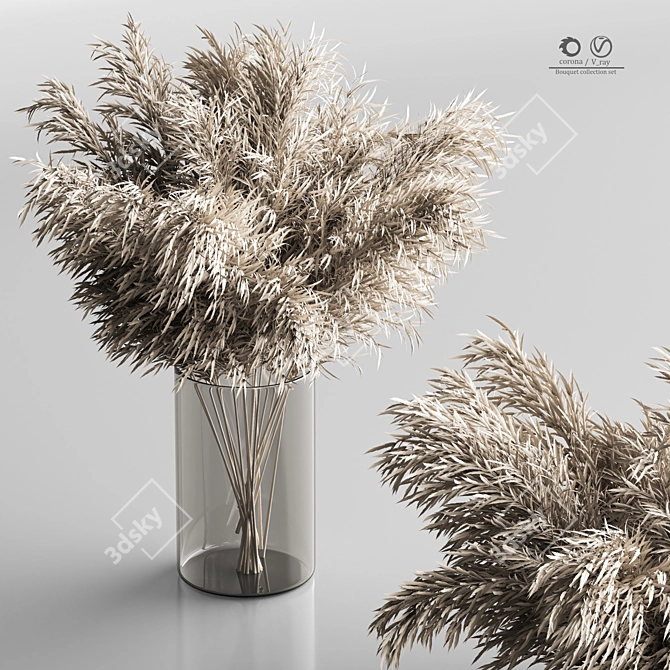 Elegant Bouquet Vase 3D Model 3D model image 1