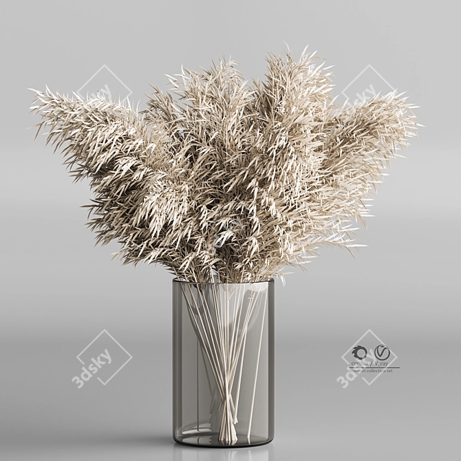 Elegant Bouquet Vase 3D Model 3D model image 2