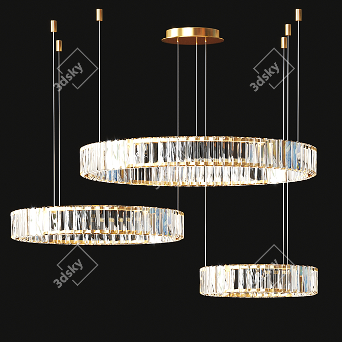 Elegant Roma Crystal Ring Chandelier 3D model image 1