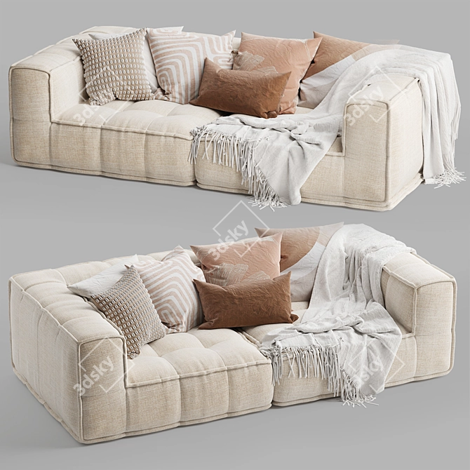 Natural Uniqwa Denver Sofa 3D model image 1