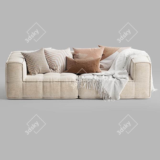 Natural Uniqwa Denver Sofa 3D model image 2