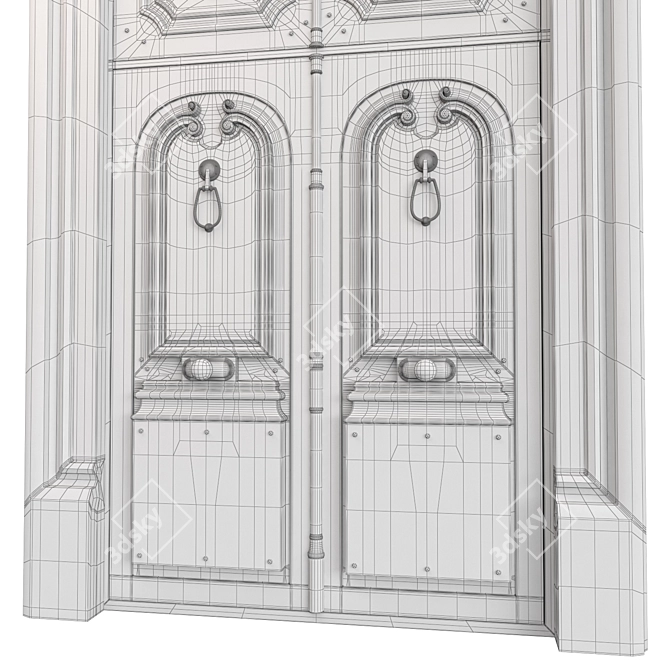 Classic Door 3D Model 1600mm 3D model image 7