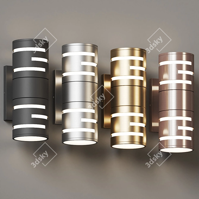 Modern Outdoor LED Wall Light 3D model image 3