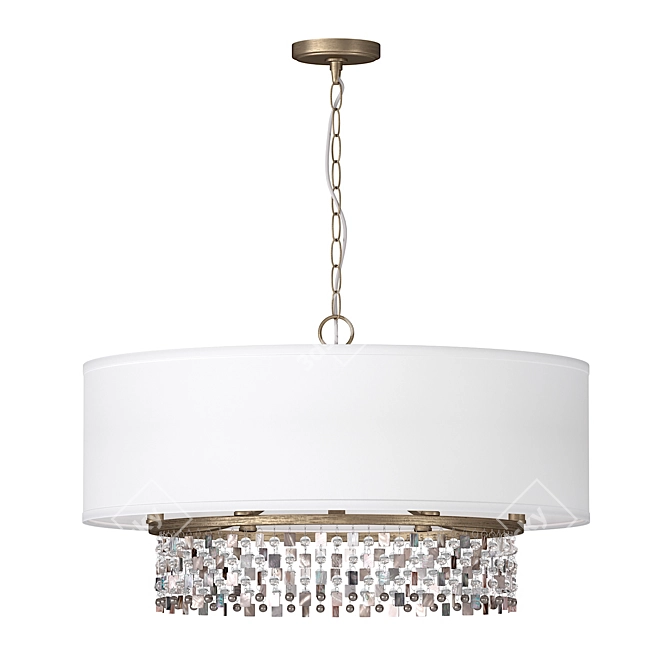 Riviera Charm Chandelier - 6-Light Pearl & Crystal Draped 3D model image 1