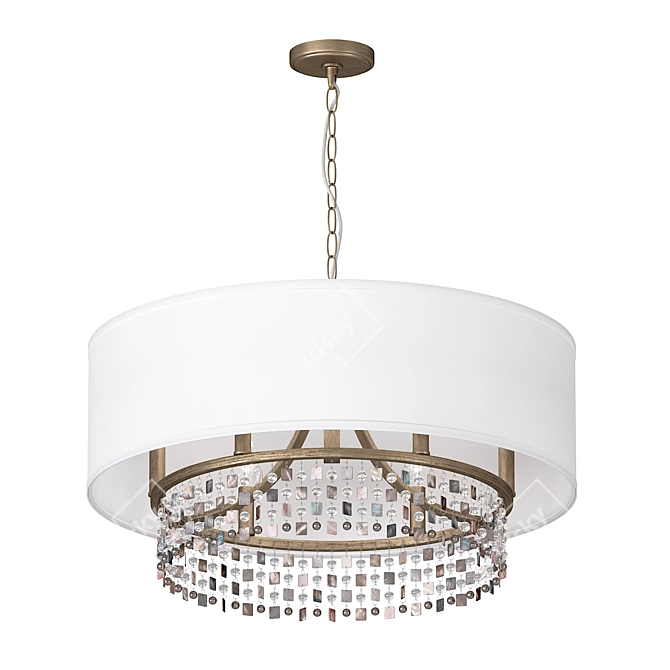 Riviera Charm Chandelier - 6-Light Pearl & Crystal Draped 3D model image 2