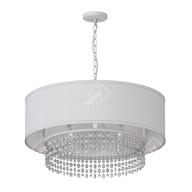 Riviera Charm Chandelier - 6-Light Pearl & Crystal Draped 3D model image 3