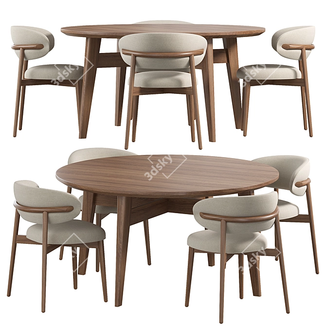 Modern Oleandro Dining Set 2015 3D model image 2