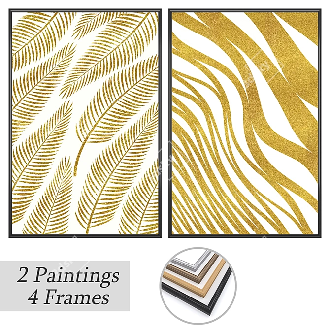 Artwork Set with Multiple Frames 3D model image 1