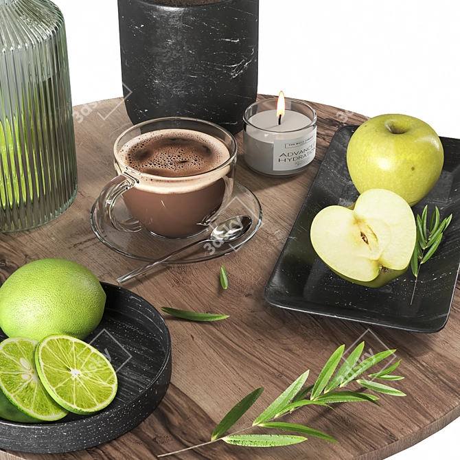 Modern Fruit Decor Set 3D model image 2