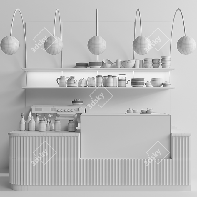 Modern Coffee Shop Design Models 3D model image 2