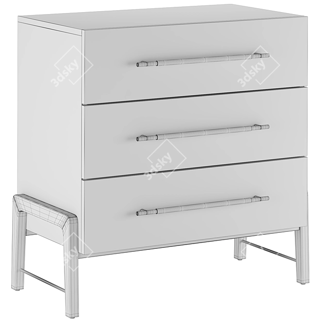 Rosedale Magnolia Dresser, 3 Drawers 3D model image 3