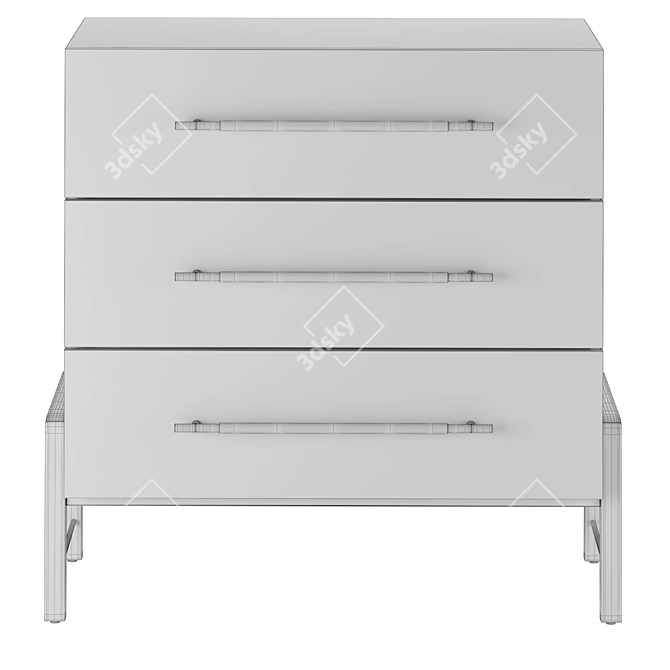 Rosedale Magnolia Dresser, 3 Drawers 3D model image 4