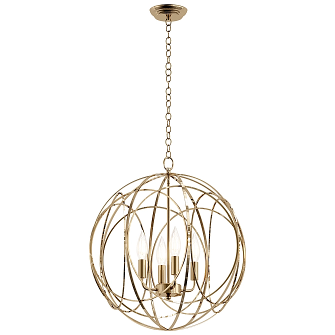  Modern Orb Chain Chandelier 3D model image 1