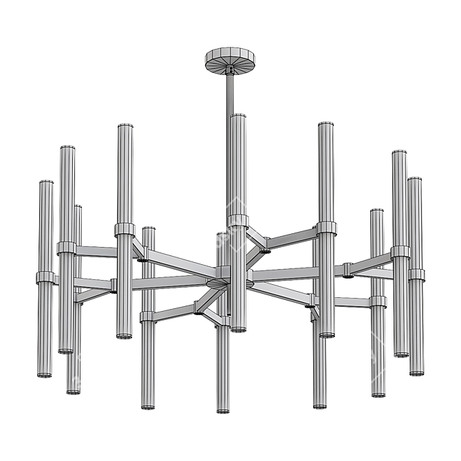 Elegant Clear Glass Chandelier Model 3D model image 2