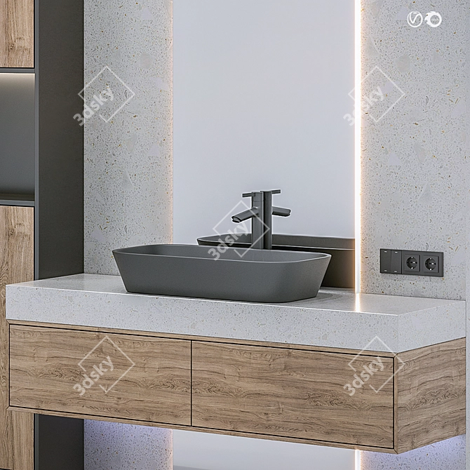 Versatile Bathroom Bath Set Furniture 3D model image 2