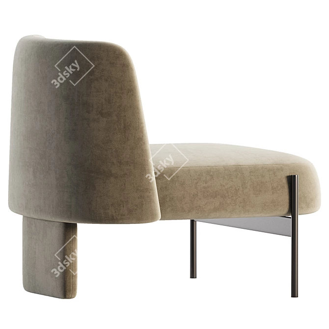 Modern Fabric Easy Chair MisuraEmme 3D model image 3