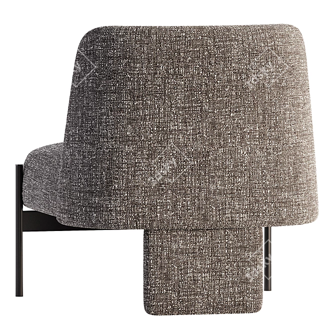 Modern Fabric Easy Chair MisuraEmme 3D model image 4