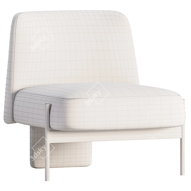 Modern Fabric Easy Chair MisuraEmme 3D model image 6