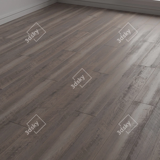 Patterned Wood Flooring Tiles 3D model image 2