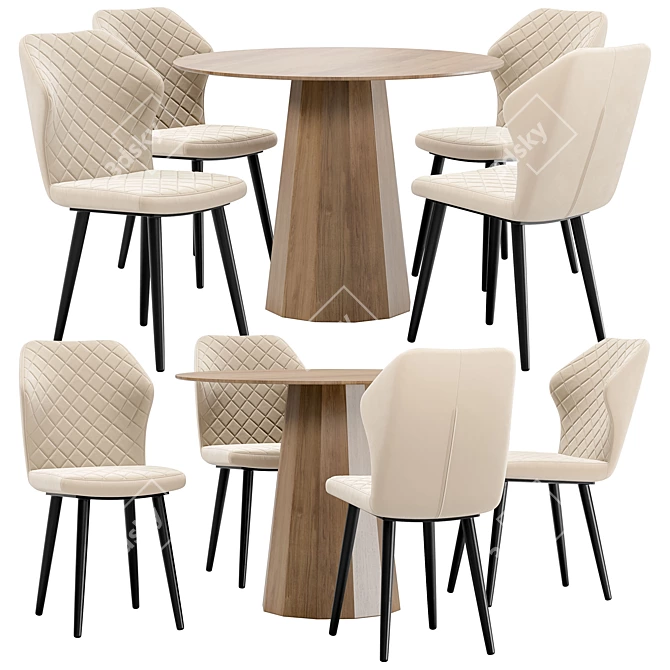 Modern Dining Set Opus Tarf Villa 3D model image 1