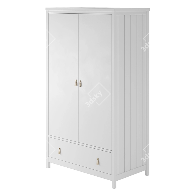 Wood by Ellipsefurniture Wardrobe White 3D model image 1