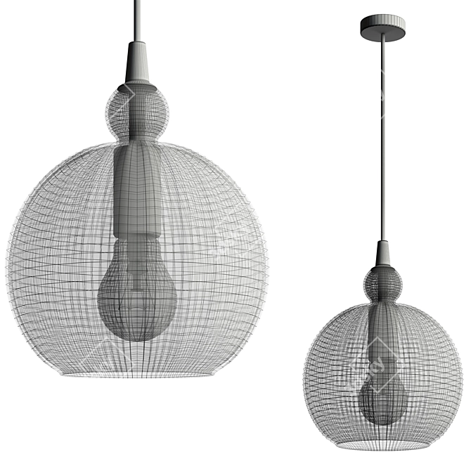 Smoked Glass Pendant Light Fixture 3D model image 4