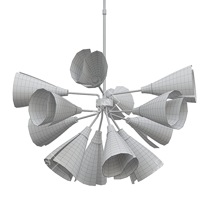 Elegant Mobius Pendant Light 3D model image 2