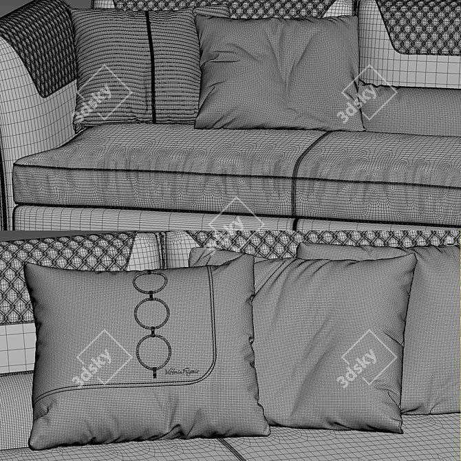 Modern Italian Modular Sofa Clivio 3D model image 7