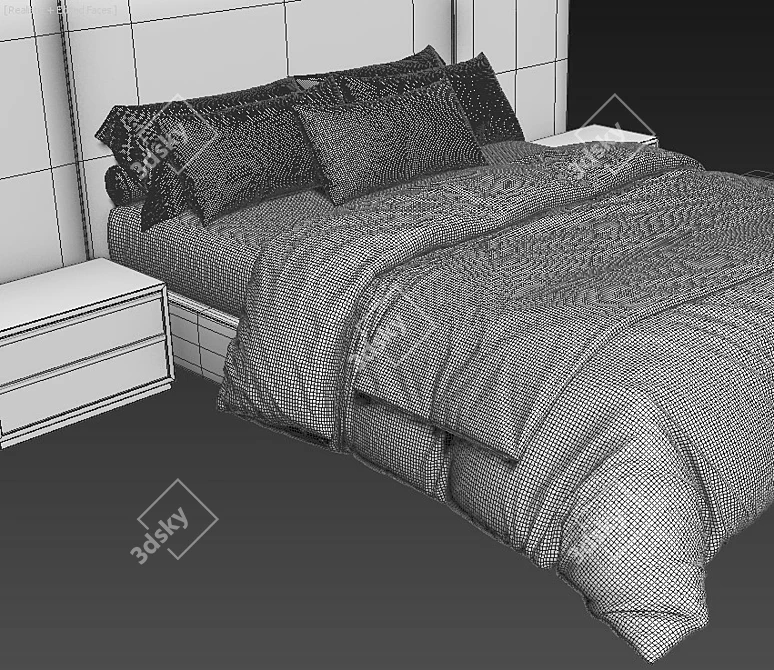 Elegance Bed Set Modena 3D model image 3