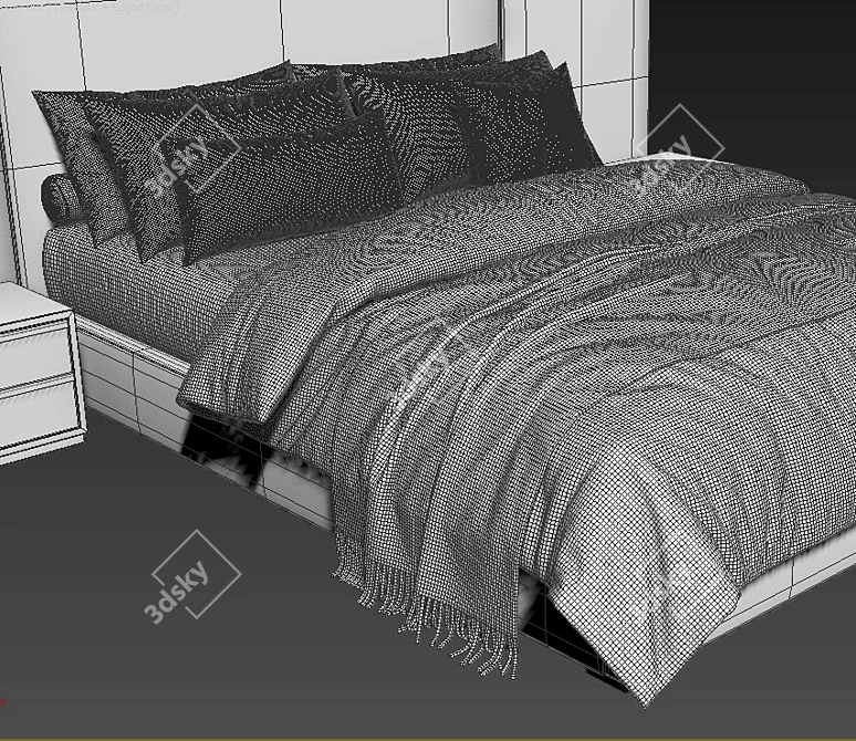 Elegance Bed Set Modena 3D model image 4