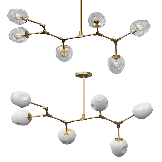 Branching Bubble Chandelier Light 3D model image 1