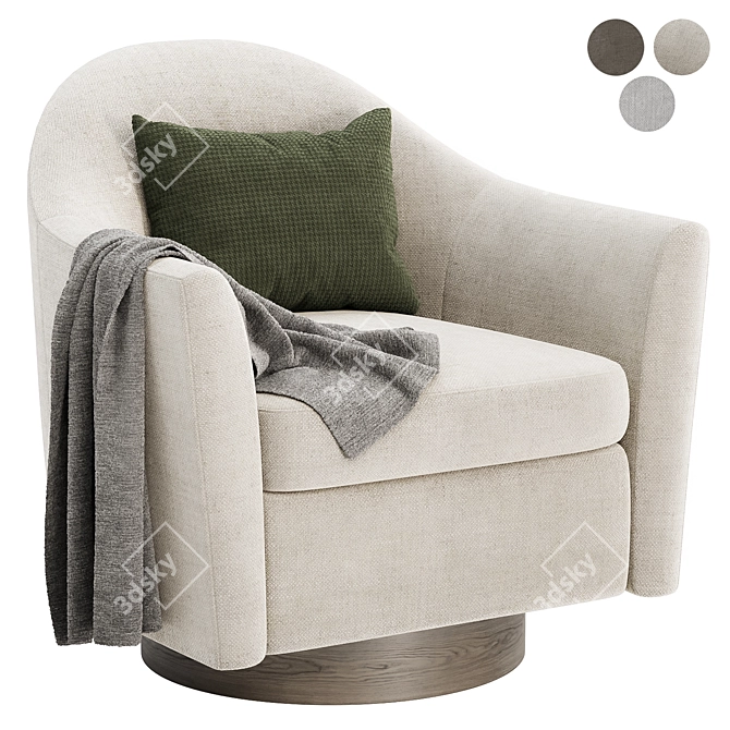 Haven Swivel Armchair - Elegance in Motion 3D model image 1