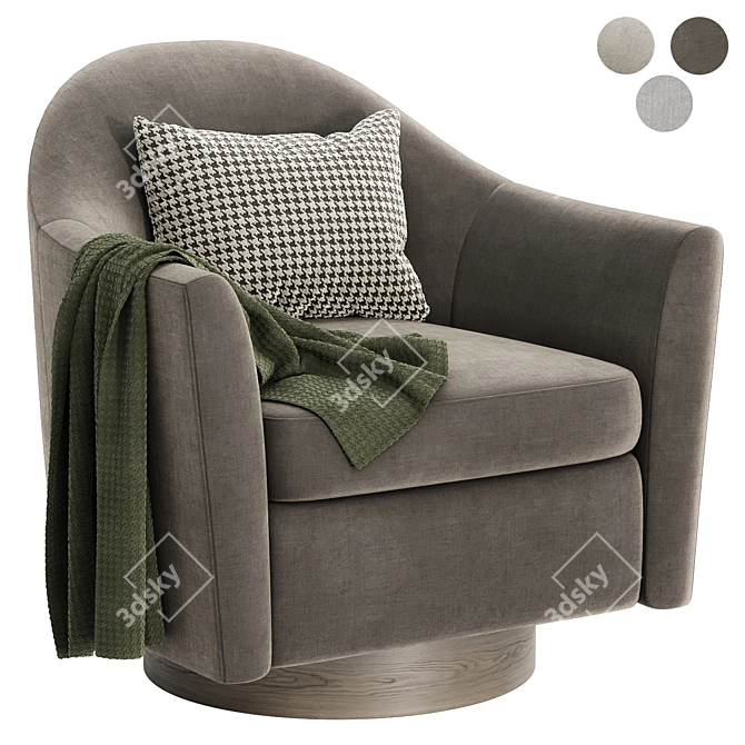 Haven Swivel Armchair - Elegance in Motion 3D model image 2