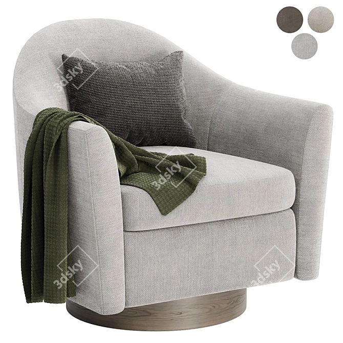 Haven Swivel Armchair - Elegance in Motion 3D model image 3