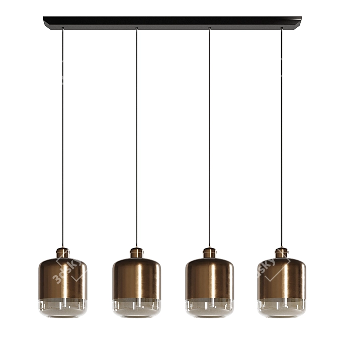 Sleek Metal Pendant Lighting 3D model image 1