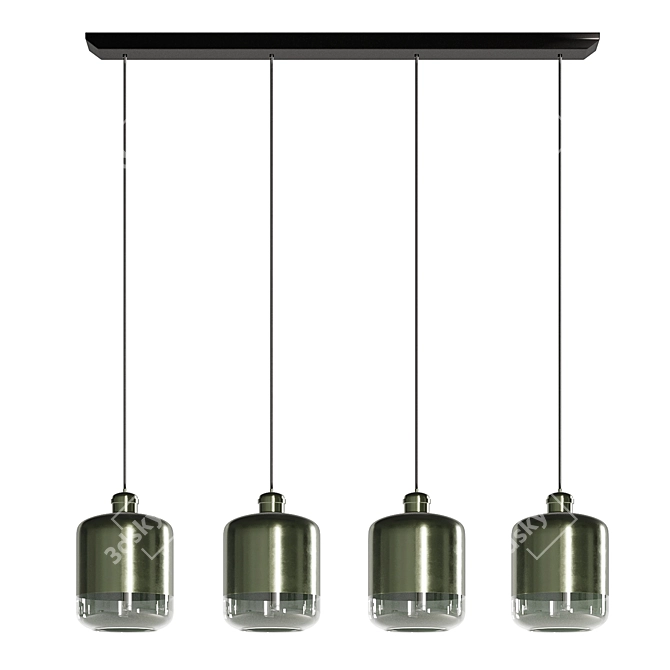 Sleek Metal Pendant Lighting 3D model image 2