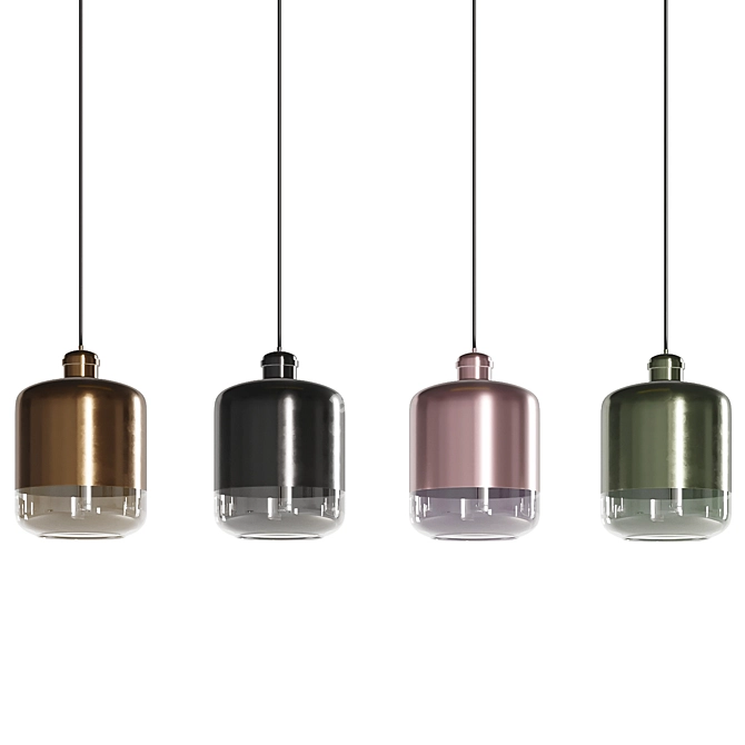 Sleek Metal Pendant Lighting 3D model image 5