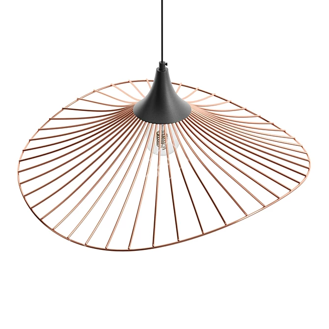 Futuristic Copper Pendant Lamp 3D model image 2