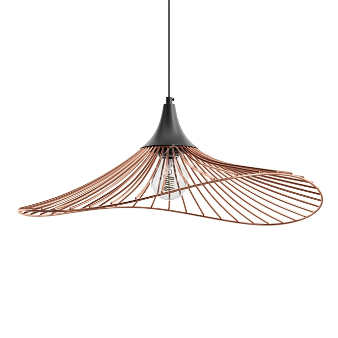 Futuristic Copper Pendant Lamp 3D model image 3