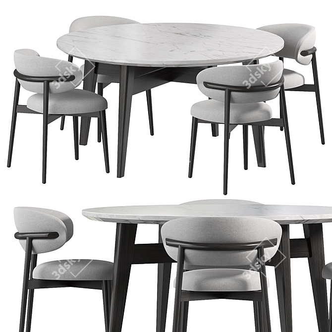 Modern Dinning Chairs Set 2 3D model image 1