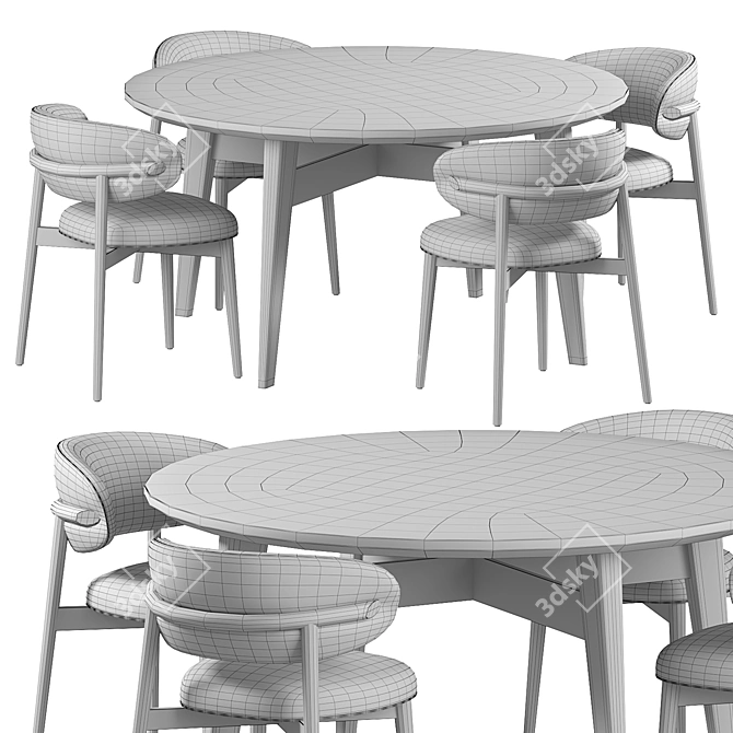 Modern Dinning Chairs Set 2 3D model image 2