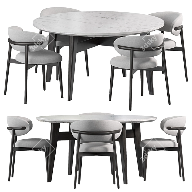 Modern Dinning Chairs Set 2 3D model image 3