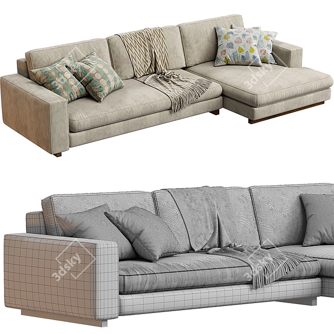  Streamlined West Elm Harmony Sofa 3D model image 2