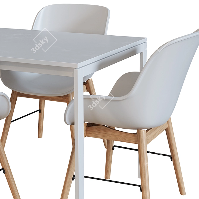 Modern Ikea Chair and Table 3D model image 1