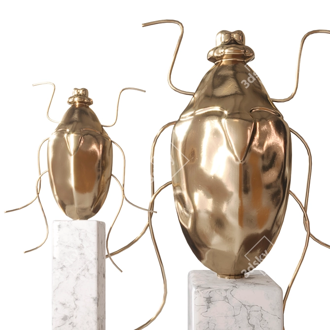 Golden Ant Statuettes Set 3D model image 6