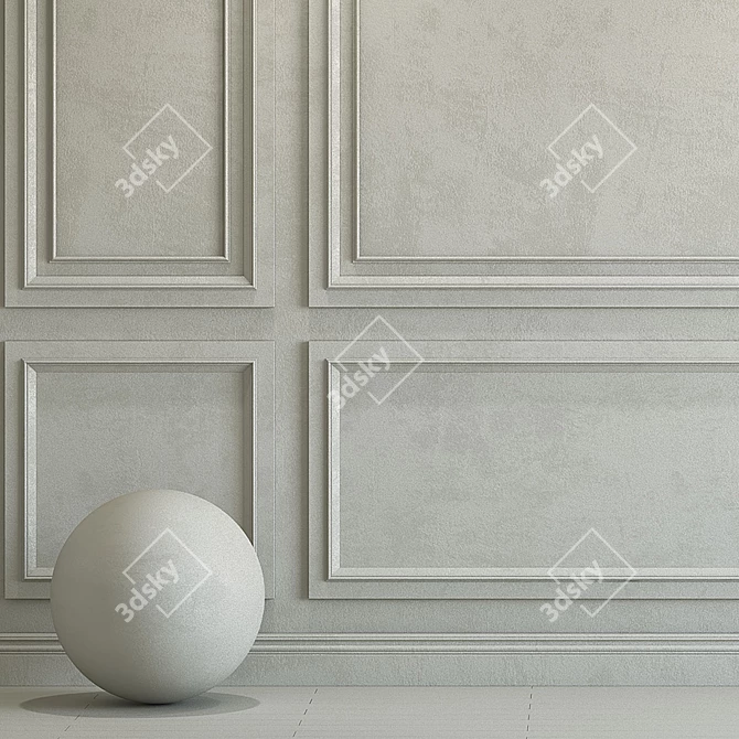 Repose Gray Decorative Plaster Molding 3D model image 1