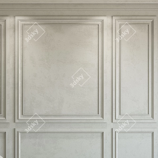 Repose Gray Decorative Plaster Molding 3D model image 2